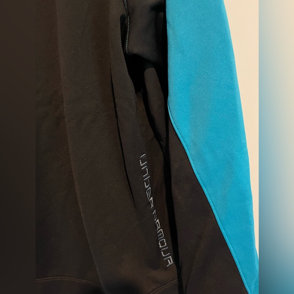 Under Armour brand Aqua Blue and Black Color Hoodie - Size Medium - Picture 5 of 5